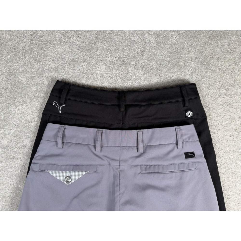 Lot of 2 Puma Dry Cell Golf Shorts Mens 28 Black Gray Performance Athletic Nice